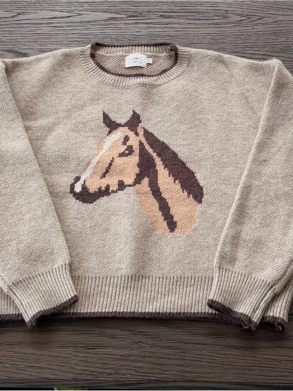 NWOT Knit Horse Sweater